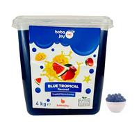 Bobalife Flavoured Popping Boba 40 Servings (1.6kg), Fruit Juice Filled Boba Pearls for Bubble Tea, Iced Drinks, Desserts, Cocktails & Slush | Low Fat, Gluten-Free & Vegan (4kg, Blue Tropical)
