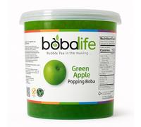 Bobalife Green Apple Flavoured Popping Boba 80 Servings (3.2kg), Fruit Juice Filled Boba Pearls for Bubble Tea, Iced Drinks, Desserts, Cocktails & Slush | Low Fat, Gluten-Free & Vegan