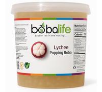 Bobalife Lychee Flavoured Popping Boba 80 Servings (3.2kg), Fruit Juice Filled Boba Pearls for Bubble Tea, Iced Drinks, Desserts, Cocktails & Slush | Low Fat, Gluten-Free & Vegan