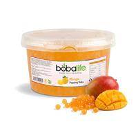 Bobalife Mango Popping Boba Pearls 1.6kg - Fruit Juice Filled Bubble Tea Pearls, Boba Topping for Drinks, Desserts, Cocktails & Slush - Vegan & Gluten Free