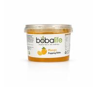 Bobalife Mango Popping Boba Pearls 600g - Fruit Juice Filled Bubble Tea Pearls, Boba Topping for Drinks, Desserts, Cocktails & Slush - Vegan & Gluten Free