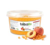 Bobalife Peach Popping Boba Pearls 1.6kg - Fruit Juice Filled Bubble Tea Pearls, Boba Topping for Drinks, Desserts, Cocktails & Slush - Vegan & Gluten Free