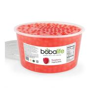 Bobalife Raspberry Flavoured Popping Boba 40 Servings (1.6kg), Fruit Juice Filled Boba Pearls for Bubble Tea, Iced Drinks, Desserts, Cocktails & Slush | Low Fat, Gluten-Free & Vegan