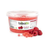 Bobalife Raspberry Popping Boba Pearls 1.6kg - Fruit Juice Filled Bubble Tea Pearls, Boba Topping for Drinks, Desserts, Cocktails & Slush - Vegan & Gluten Free