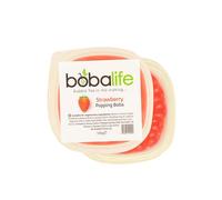 Bobalife Strawberry Popping Boba Pearls 100g - Fruit Juice Filled Bubble Tea Pearls, Boba Topping for Drinks, Desserts & Cocktails - Vegan & Gluten Free