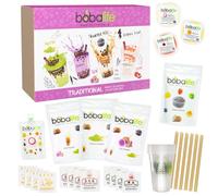 Bobalife Traditional Bubble Tea Kit | Makes 12 Authentic Boba Drinks with Tapioca & Popping Pearls | Vegan & Gluten Gift Set