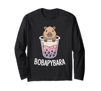 Bobapybara Cute Capybara Boba Mashup Long Sleeve T-Shirt