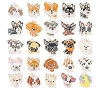 BOBASH 50 Pcs Dog Charms for Jewelry Making, Assorted Cute Puppy Enamel Pendants, Zinc Alloy Pet Animal Charms for DIY Necklace, Bracelet, Earring, Keychain Crafts and Holiday Gifts