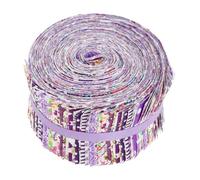 BOBASH 80Pcs Jelly Roll Fabric Strips, 100% Cotton Quilting Fabric 2.5 x 20 Inch, Precut Bundle 20 Floral Prints for Sewing, Patchwork, DIY Crafts (Purple)