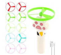 BOBASH Interactive Cat Toy Cat Fetch Toy Electric Flying Disc Launcher with 10 Discs, 5 Glow in the Dark Saucers Interactive Fetch for Indoor Chasing Training Hitting