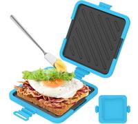 BOBASH Microwave Toastie Maker Silicone Microwaveable Cookware Wireless Toastie Maker Nonstick Sandwich Toaster for Cooking Breakfast(blue)