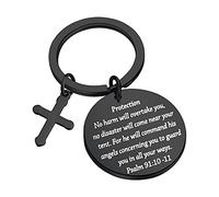 bobauna Bible Verse Keychain Psalm 91 No Harm Will Overtake You