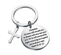 bobauna Bible Verse Keychain Psalm 91 No Harm Will Overtake You