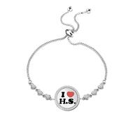 bobauna I Love HS Singer Bracelet Singer Album Inspired Gift Singer Song Lyric Jewelry Singer Concert Tour Merchandise (Love HS -B)