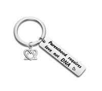 bobauna Step Parent Keychain Parenthood Requires Love Not DNA Adoption Gift for Step Dad Mom (Parenthood Love Keychain)