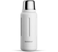 BOBBER 34 oz Stainless Steel Travel Thermo Bottle for Hot and Cold Drinks - Dishwasher Safe Metal Water Bottle with Cup Lid - Keeps Hot for 48 Hours - BPA-Free, Vacuum Insulated (White)