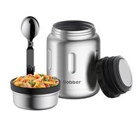 Bobber Jerrycan - 24 Oz Insulated Stainless Steel Thermo Food Jar With Extra-Wide Mouth, Built-in Spoon and Bowl - Keeps Hot for 14 Hours and Cold for 20 Hours (Matte)
