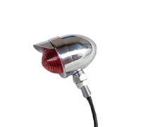 Bobber Old School Stop Visor Bullet Brake Running Tail Light Lamp Cafe Racer Vintage Bike Retro Custom (Chrome)