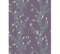Bobbi Beck Eco-Friendly Butterfly & Flower Wallpaper in Purple Bobbi Beck Purple