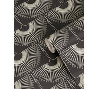 Bobbi Beck Eco-Friendly Crane Bird Wallpaper In Black Black One Size