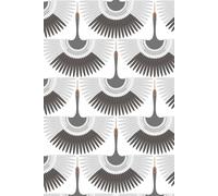 Bobbi Beck Eco-Friendly Crane Bird Wallpaper In Grey Grey One Size