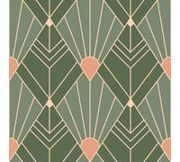 Bobbi Beck Eco Friendly Green Art Deco Diamond Wallpaper