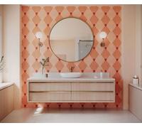 Bobbi Beck Eco Friendly Pink Art Deco Diamond Wallpaper