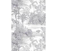 Bobbi Beck Eco-Friendly Tiger And Palm Tree Wallpaper In Grey Grey One Size