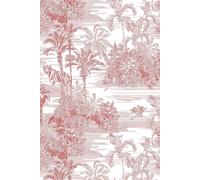 Bobbi Beck Eco-Friendly Tiger And Palm Tree Wallpaper In Red Red One Size