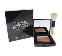 Bobbi Brown Bronze Shimmer Brick Set: Bronze Shimmer Brick Compact + Mini Face Blender Brush (Limited Edition) 2pcs