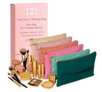 BOBBIE BAGS Travel Makeup Bag for Women with 6 Compartments, Large Capacity Cosmetic Bags, Pouch With Compartments, Toiletry Bag for Women, Makeup Organizer, Accordion Bag Zipper Pouch Preppy Stuff,