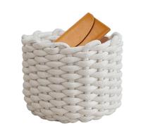 Bobbin Basket Small - Mini Cotton Fruit Basket | Woven Toy Basket | Woven Toy Basket | Home Storage Box Clothes Organiser for Daily Fruit Keys Shower Bathroom Laundry
