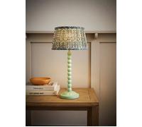 Bobbin Bobble Table Lamp with Floral Pleated Tapered Lamp Shade ValueLights Pale Green One Size