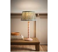 Bobbin Bobble Table Lamp with Floral Pleated Tapered Lamp Shade ValueLights Pale Pink One Size
