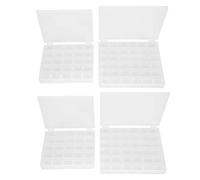 Bobbin Box, 4PCS Sewing Bobbins Storage Case Portable Multifunctional 25/36 Grids Transparent Plastic Spools Organizer for Home Sewing Accessories