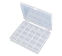 Bobbin Box Organizer 25 Slots Transparent Plastic Storage Case for Sewing Machine Thread Spools Jewelry and Crafts Durable Portable Compact Size 13cm x 10.5cm x 2.6cm