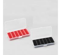 Bobbin Storage Case 2Pcs Set, Sewing Box Thread Organizer, Holds 30 Bobbins for Each (Black & Red)