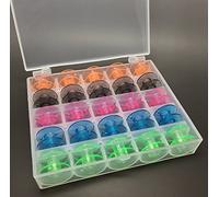 Bobbins 25pcs Plastic Empty Sewing Machine Bobbins Spools with Storage Case for Brother Janome Singer Elna (Coloured)