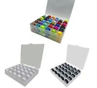 Bobbins for Sewing Machine, Pre-Wound Bobbins with Bobbin Case for Household, Mini Handheld and Embroidery Sewing Machines(NOT for Industrial Use)