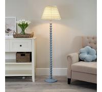 Bobbins Powder Blue Floor Lamp with Tapered Fabric Pleated Shade with LED Bulb ValueLights Pink One Size