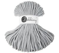 Bobbiny Premium 5mm Braided Macrame Cord 100% Recycled Cotton (Light Grey) 50m