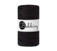 Bobbiny Regular 3mm 3 Ply Macrame Cord (Black) 100m