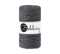 Bobbiny Regular 3mm 3 Ply Macrame Cord (Charcoal) 100m
