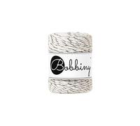 Bobbiny Regular 3mm 3 Ply Macrame Cord (Silver Twist) 50m