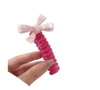 Bobble 1pair Telephone Wire Bowknot Hair Loop For Woman Girls High Elastic Head Rope Ponytail Elastic Hair Ties Hair Accessories For Tying Hair(Rose red)