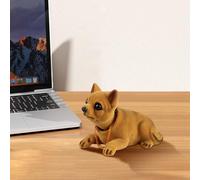 Bobble Head Chihuahua Car Decoration Nodding Dog Ornaments High Emulation Dog Crafts Dog Lover for Car Vehicle Desk Tabletop Baby Kids Toy Magnetic Desktop Ornament (A, 17x10cm)