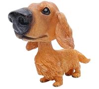 Bobble Head for Cars Cute Nodding Resin Dog Figurines Adorable Dachshund Present for Kid Adults, 5in Animal Figurines Bobble Head for Cars