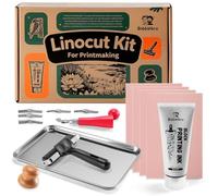 Bobblebro Linocut Kit for Printmaking, Stamp Making Kit with Carving Tools