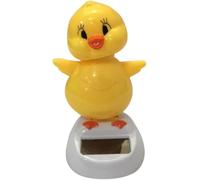 Bobblehead Chicken Car Charm, Yellow Solar Powered Dancing Chick, Cartoon Bobble Head Ornaments for Dashboard, Novelty Solar Power Kits