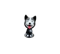 Bobblehead Dog Car Dashboard Decoration, White and Tan, Nodding Head Puppy Figurine, Car Interior Accessories (White and Black Do)
